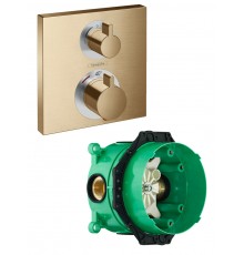 15714140S Set HG Ecostat Square термостатический смеситель для душа (15714140+01800180) шлиф.бронза 15714140S