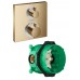 15714140S Set HG Ecostat Square термостатический смеситель для душа (15714140+01800180) шлиф.бронза 15714140S