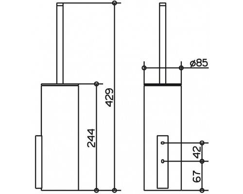 11564009000 EDITION 400 Хрустальная колба для туалетного ёршика, матовая, хром 11564009000