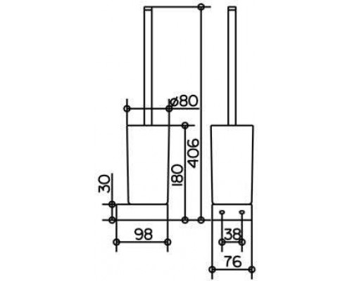 30064019000 EDITION 300 Туалетный гарнитур в комплекте с матовой хрустальной колбой и ершом, хром 30064019000