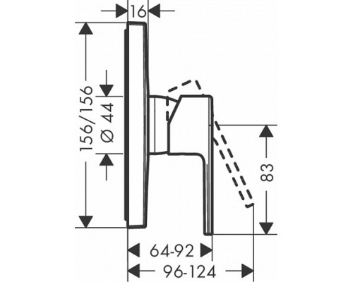71668670S Set HG Vernis Shape смеситель для душа встройка (71668670+01800180), матовый черный 71668670S
