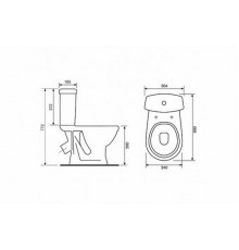 44901110522 Унитаз-компактСуперкомпактСтандарт, нижний подвод воды, горизонтальный выпуск (старый арт. 44901130522) 44901110522