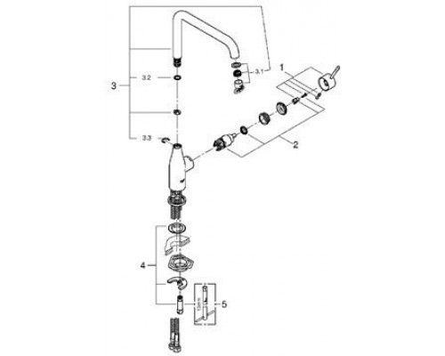 30269000 Essence New Смеситель для кухонной мойки, L- излив, хром 30269000