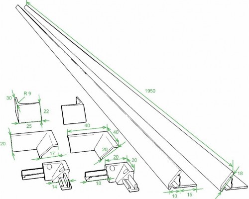 Бордюр декоративный для ванн и поддонов, 195см /белый глянцевый/ (проф.2шт+соед.угол 2шт+декор.накл.угол 2шт+торц.декор.накл.L+R) комплект DEKOR-0000001