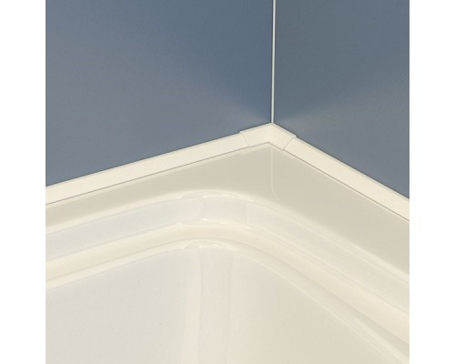 Бордюр декоративный для ванн и поддонов, 195см /белый глянцевый/ (проф.2шт+соед.угол 2шт+декор.накл.угол 2шт+торц.декор.накл.L+R) комплект DEKOR-0000001