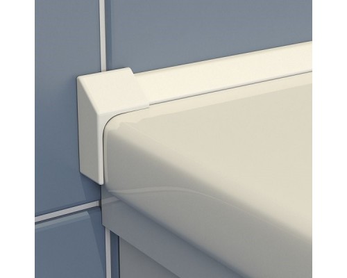 Бордюр декоративный для ванн и поддонов, 195см /белый глянцевый/ (проф.2шт+соед.угол 2шт+декор.накл.угол 2шт+торц.декор.накл.L+R) комплект DEKOR-0000001