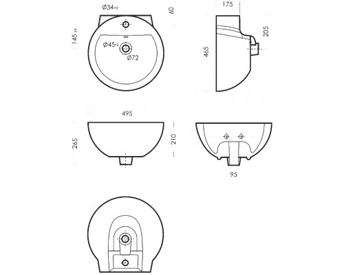 ART 50 Умывальник пьедестальный ВКС Белый S1 (WB.PD/Art/50-C/WHT.G/S1) WB.PD/Art/50-C/WHT.G/S1