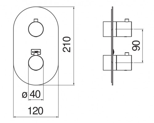 WE00102/TRCP LIVE термостатический смеситель для ванны (внешняя часть), красное золото WE00102/TRCP