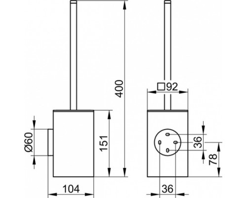 19064010101 EDITION 90 Туалетный ёршик, настенный, хром 19064010101