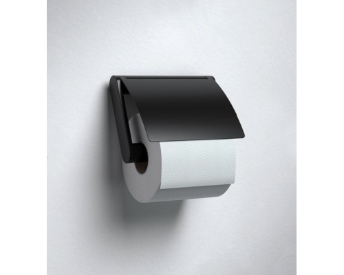 14960370000 PLAN Держатель для туалетной бумаги с крышкой, чёрный матовый 14960370000