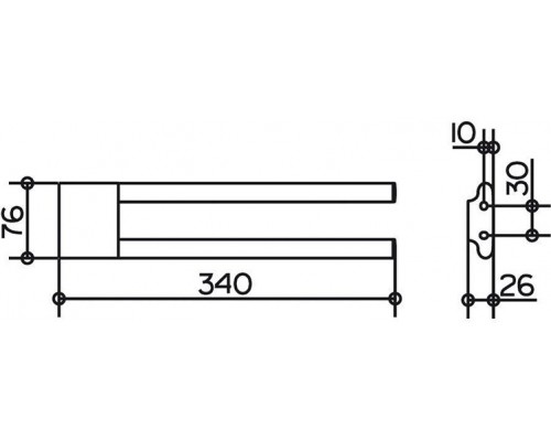 11519010000 EDITION 400 Полотенцедержатель двойной 340 мм, хром 11519010000