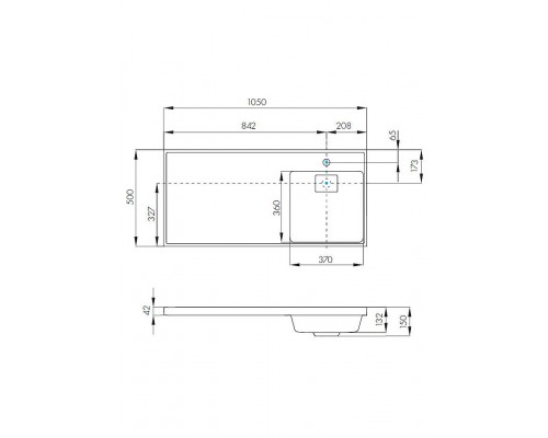 1A72223KLH010 Раковина Лондри 105 белая правая 1A72223KLH010