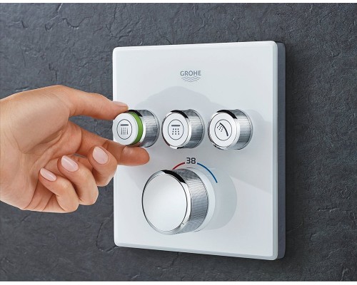 29157LS0 Grohtherm SmartControl Внешняя часть термостатического смесителя на 3 выхода, белая луна 29157LS0