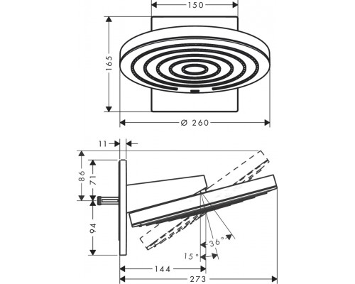 24150700 HG Pulsify верхний душ 260 матовый белый 24150700