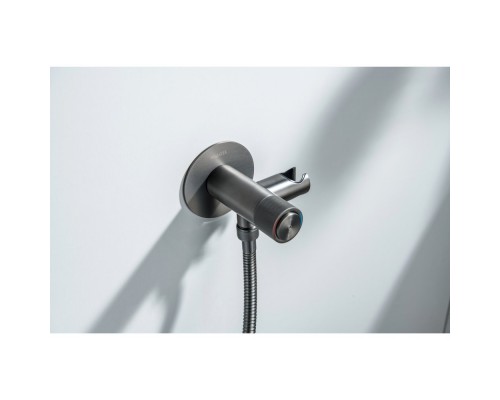AQ1023BGM БЕТТА комплект для гигиенического душа Select встроенный (смеситель + гигиеническая лейка + шланг), оружейная сталь (шлиф. черный хром) AQ1023BGM