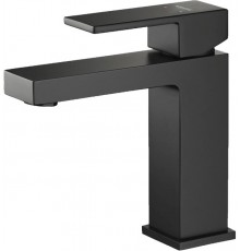 AQ1610MB ЛИБРА смеситель для раковины 114, без донного клапана, матовый черный AQ1610MB