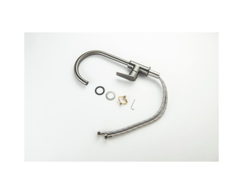 AQ1182BGM БЕТТА смеситель для кухни, оружейная сталь (шлиф. черный хром) AQ1182BGM