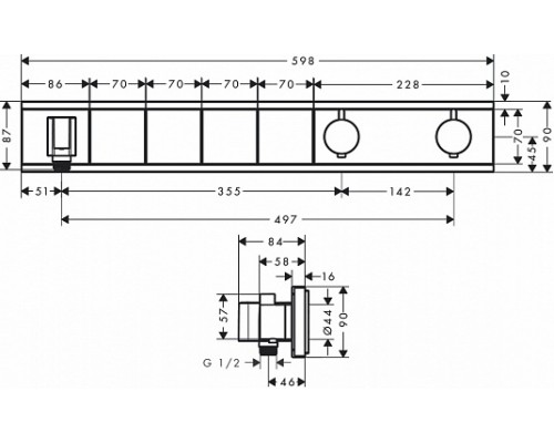 15357000S Set HG RainSelect термостатический смеситель для душа (15357000+15312180) 15357000S