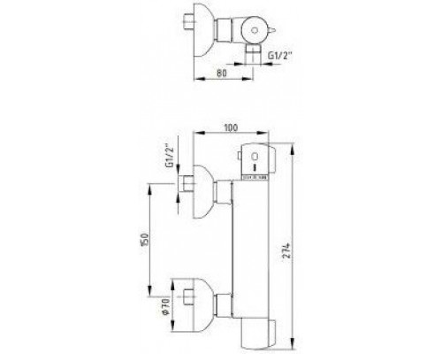 102102341EX THERMOSTATIC термостатический смеситель для душа 102102341EX