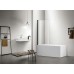 AQ DEL SBA 08015GM Шторка на ванну, одноэлементная, поворотная 800X1500 профиль оружейная сталь, стекло прозрачное AQ DEL SBA 08015GM