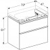 500.353.00.1 Geberit Smyle Square Шкафчик под раковину с двумя выдвижными ящиками, для раковины 75 см, высота 61.7 см, белый глянец 500.353.00.1