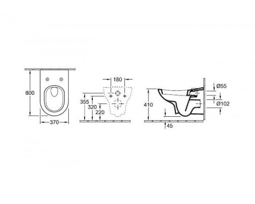 5610 10R1 MY NATURE унитаз подвес. с верт. смывом 370x600мм, гориз. выпуск, кр. комплект „SupraFix 2.0“, AQUAREDUCT (ДО ОКОНЧАНИЯ ОСТАТКОВ) 561010R1