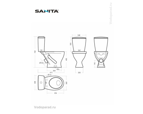 ИДЕАЛ СТАНДАРТ Унитаз-компакт Белый S1 (WC.CC/Ideal/1-P/WHT.G/S1) WC.CC/Ideal/1-P/WHT.G/S1