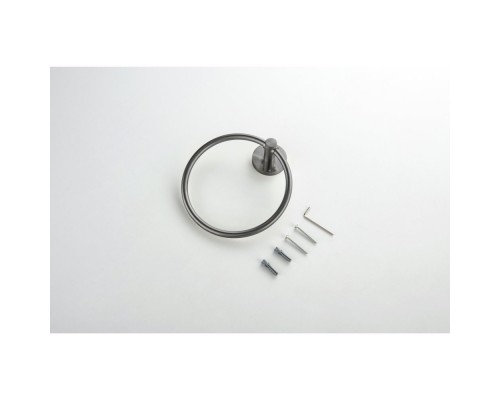 AQ4112BGM ЕВРОПА полотенцедержатель кольцо, оружейная сталь (шлиф. черный хром) AQ4112BGM