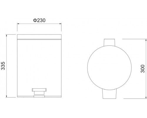 AQ4992CR корзина для мусора с педалью, 8л, полир. хром AQ4992CR