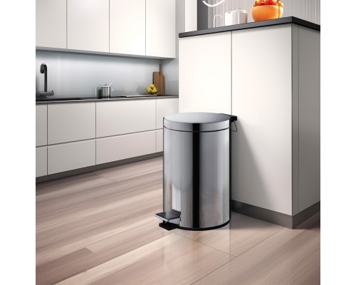 AQ4992CR корзина для мусора с педалью, 8л, полир. хром AQ4992CR