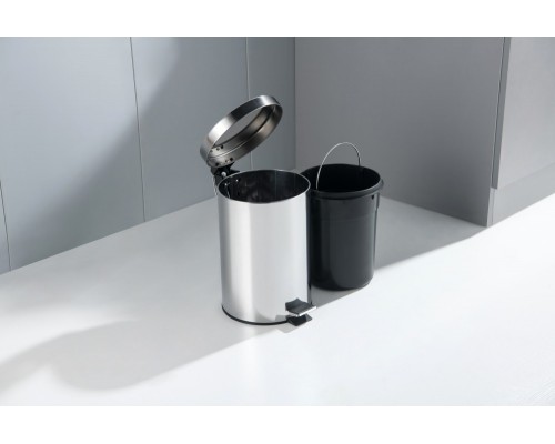 AQ4992CR корзина для мусора с педалью, 8л, полир. хром AQ4992CR