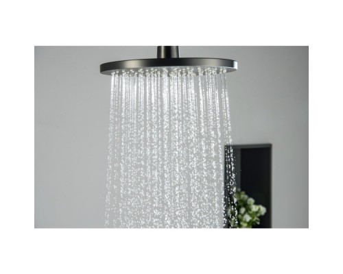 AQ2343BGM ЕВРОПА термостатическая душевая система (смеситель для душа) 220мм, оружейная сталь (шлиф. черный хром) AQ2343BGM