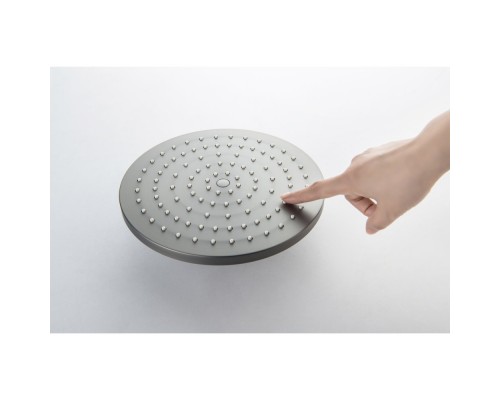 AQ2343BGM ЕВРОПА термостатическая душевая система (смеситель для душа) 220мм, оружейная сталь (шлиф. черный хром) AQ2343BGM