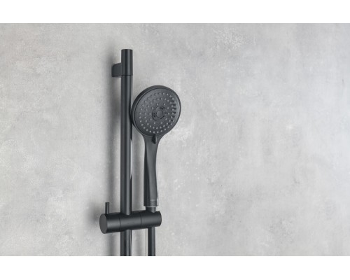 AQ1043MB ВЕГА термостатический смеситель для ванны, матовый черный AQ1043MB