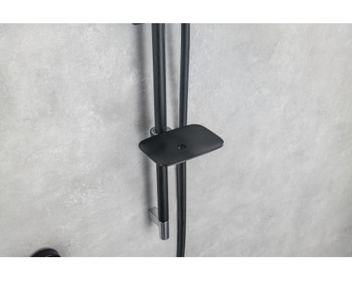 AQ1043MB ВЕГА термостатический смеситель для ванны, матовый черный AQ1043MB