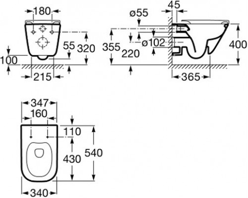 34647L000 Gap rimless подвесной унитаз 34647L000