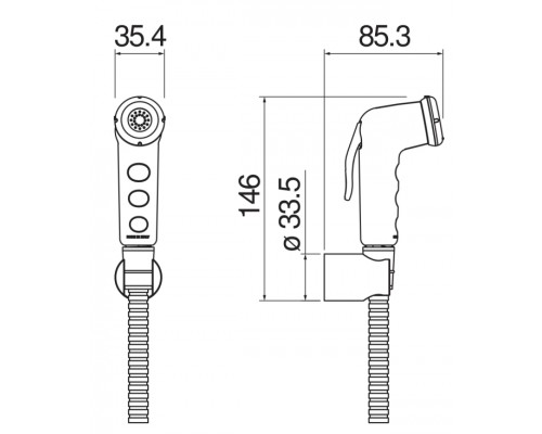AD146/52CR гигиенический ручной душ с держателем и шлангом AD146/52CR