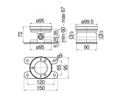 WE77250 Скрытая часть напольного смесителя WE77250