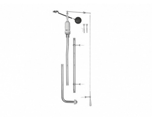 871111+878011+BOCR+MS87NC CLASSIC SET Приставной унитаз со сливом в стену+Бачок верхний+Смывной механизм с высокой трубой ХРОМ+Сиденье Орех грецкий SET_CLASSIC_CR