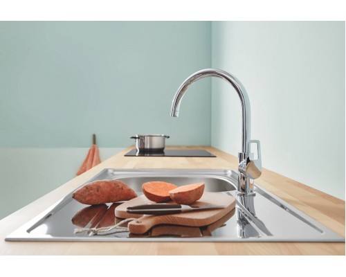 31232001 BauLoop Смеситель для кухни с высоким C-образным изливом, хром (замена арт. 31232000) 31232001