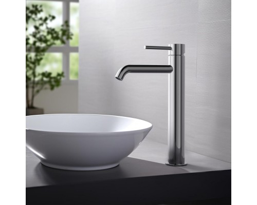 AQ1304CR ЕВРОПА смеситель для раковины высокий 215, без донного клапана AQ1304CR