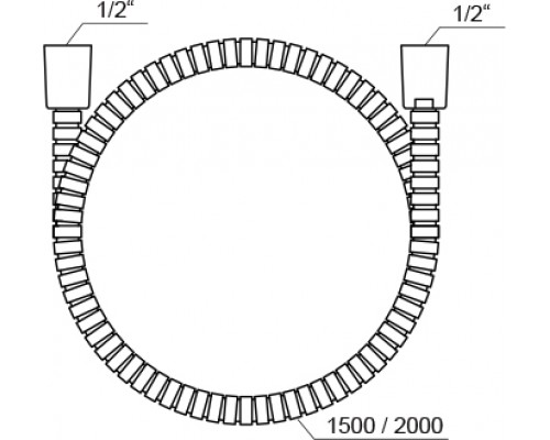Душевой шланг 200 см, металический с защитным покрытием 915.02 X07P341