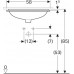 500.764.01.2 Geberit VariForm Раковина с установкой под столешницу прямоугольной формы, T1=50х40 см, без отв. под смеситель, с отв. перелива 500.764.01.2