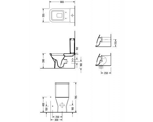 DG02SL Diagonal унитаз напольный с тонким сиденьем с микролифтом, Serel DG02SL