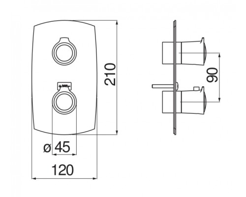 SI98102CR SOFI термостатический смеситель для душа (внешняя часть) SI98102CR