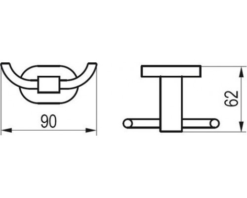 Крючок двойной CR 100.00 X07P186