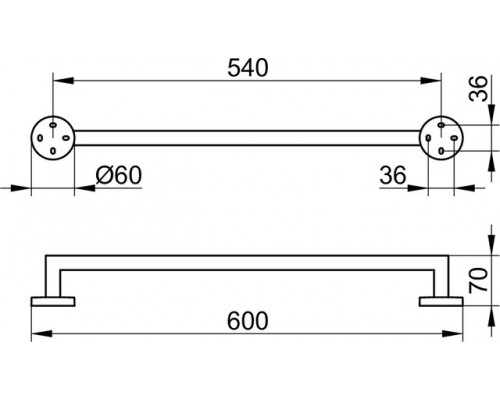 19001010600 EDITION 90 Полотенцедержатель 600 mm, хром 19001010600