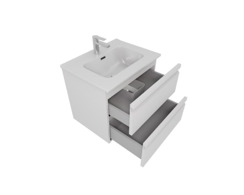 AQ77060-MW Комплект мебели:Тумба 60 см ВЕГА с раковиной AQ0460-00, 2 ящика,цвет белый мат AQ77060-MW