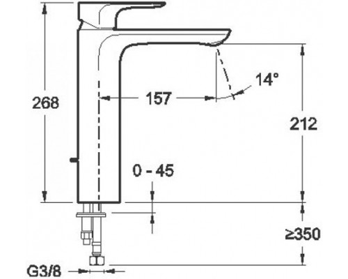 E72299-4-CP ALEO смеситель для раковины высокий без донного клапана E72299-4-CP
