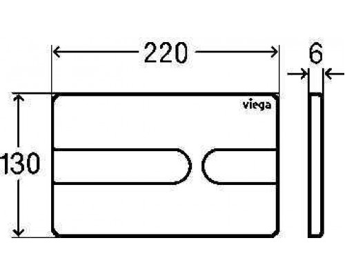 773069 Prevista Панель смыва для унитазов Visign for style 23, пластик, хром матовый, модель 8613.1 773069